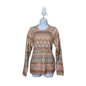 Anthropologie Women's Soft Floral Pattern Pullover Crewneck Sweater Size S